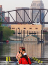 Louisville rowwing team on the Ohio River
