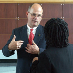 Duthie Portrait Unveiling, Speed School Dean Mickey Wilhelm…